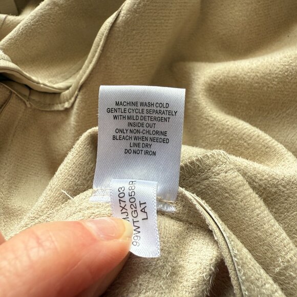 Marc New York knee length beige collared sleeveless belted open jacket vest S - Picture 10 of 11